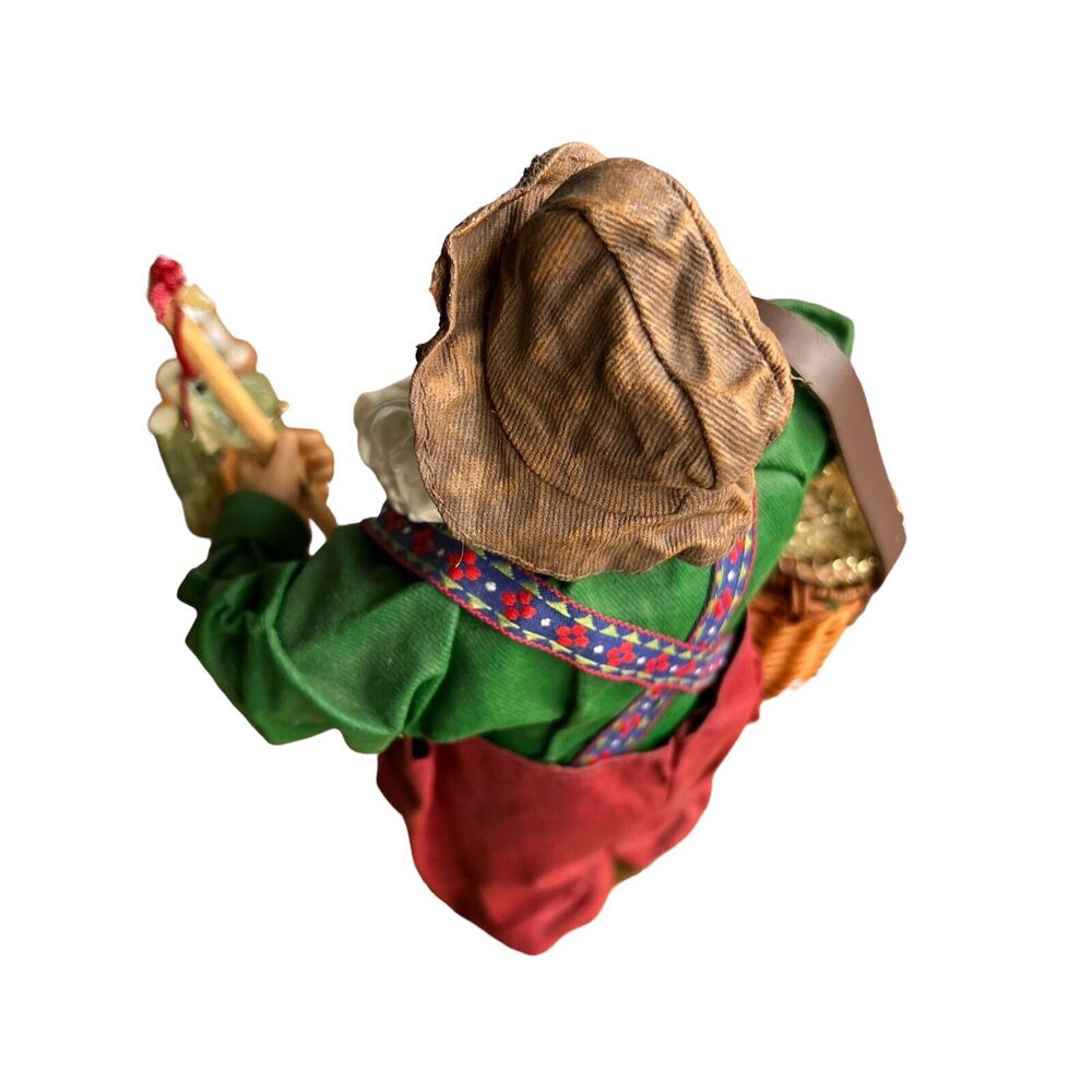 Fabric Mache Christmas Santa Claus Vacation 11" Figurine Holiday Cabincore Fish - Picture 6 of 14